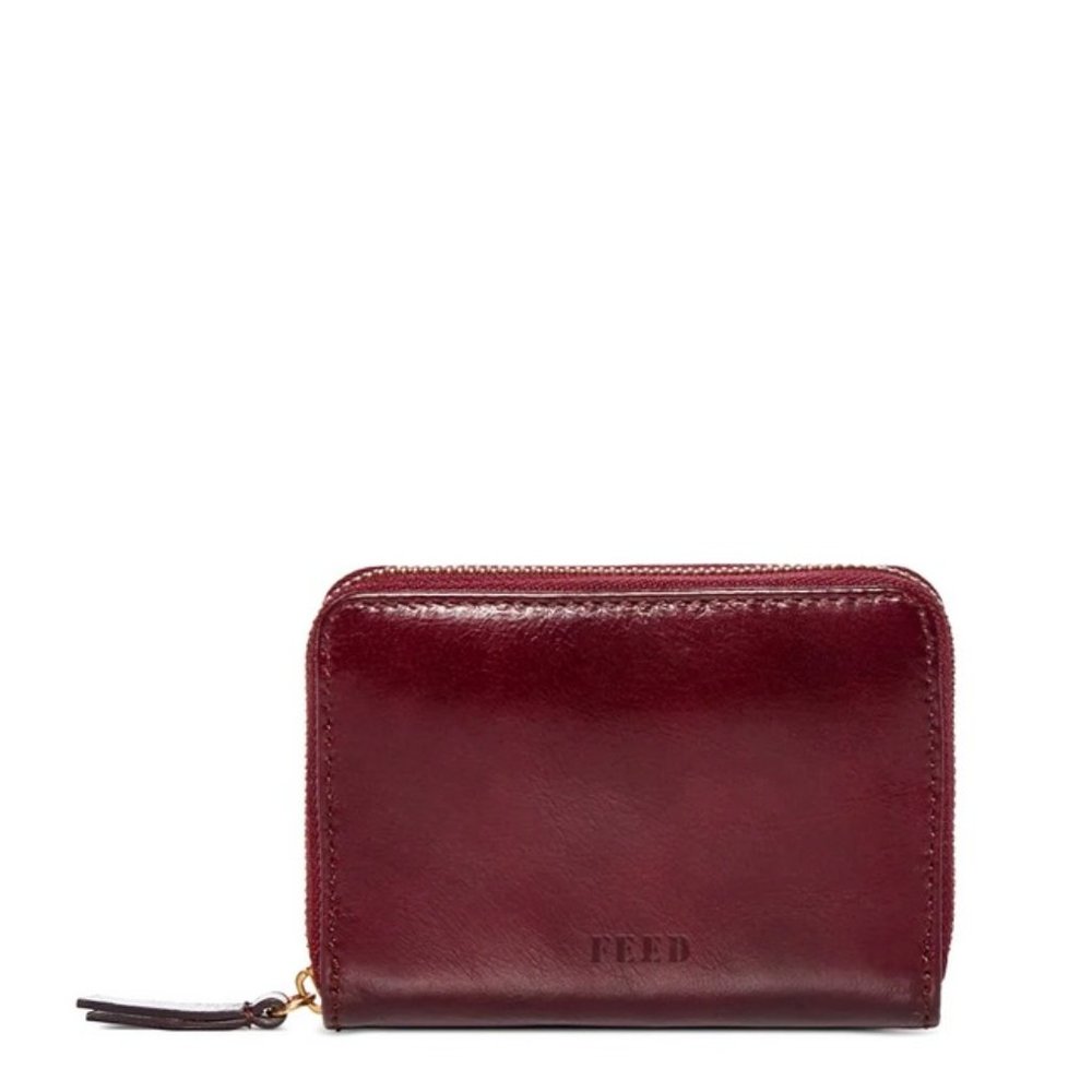 Feed Burgundy Mini Leather Wallet